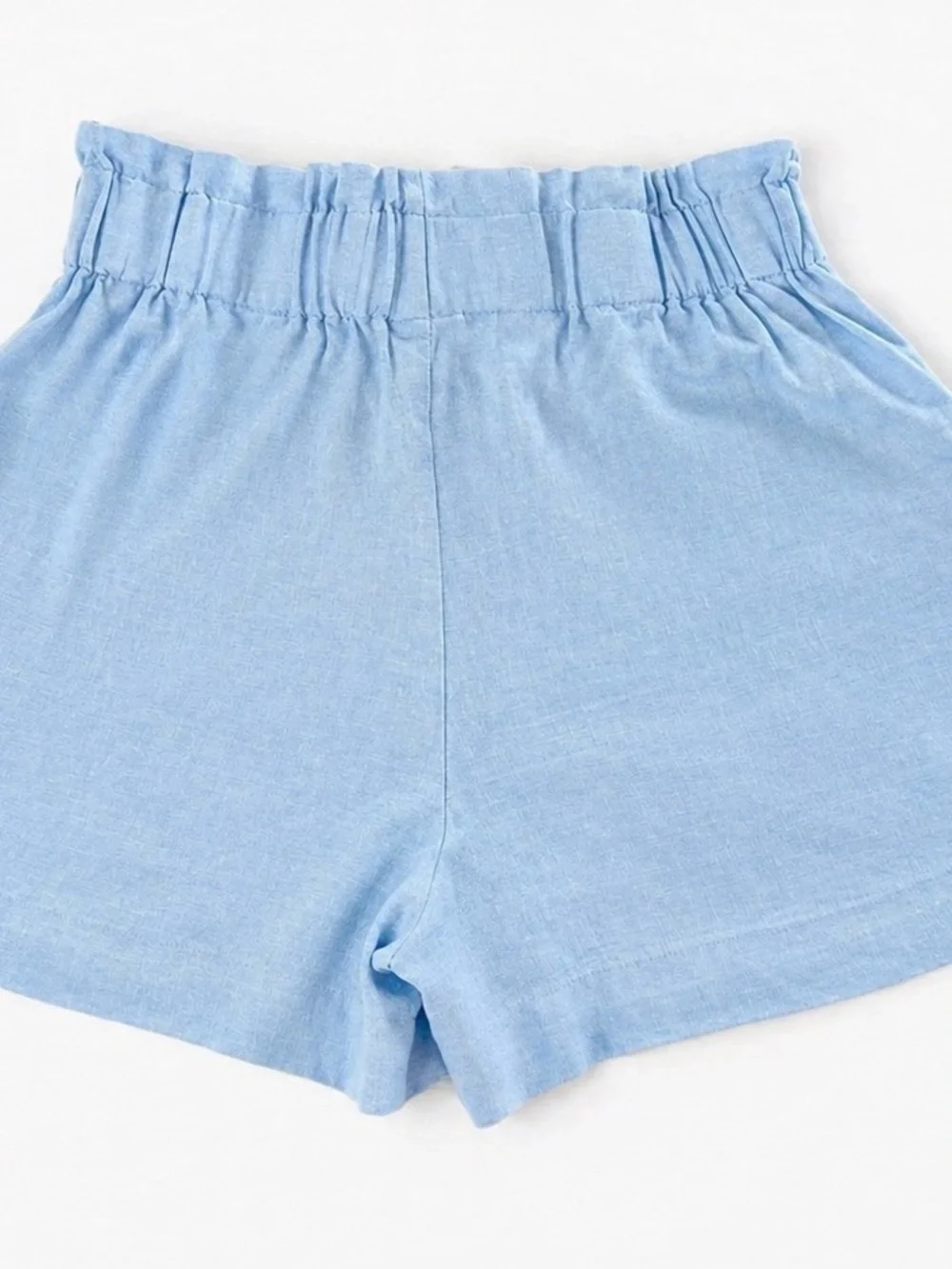 A New Day Women’s Light Blue Linen Blend Shorts Size M Elastic Waist - Picture 2 of 9
